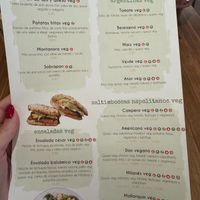 Vegan menu (1/2) at Pizzería Mano a Mano in Valencia