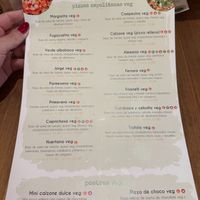 Vegan menu (2/2) at Pizzería Mano a Mano in Valencia