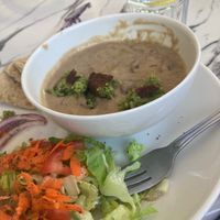 Ful Medames with pita bread and side salad included. Felafel ball was extra.  at Hummus Cafe in Seattle