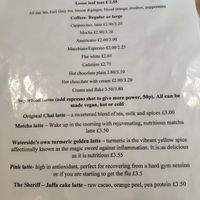 Menu at Waterside Cafe in Kendal