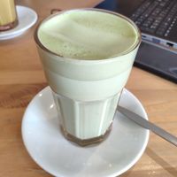 Macha latte at Waterside Cafe in Kendal
