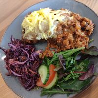 Vegan moussaka at Waterside Cafe in Kendal