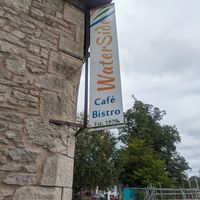Sign out front at Waterside Cafe in Kendal