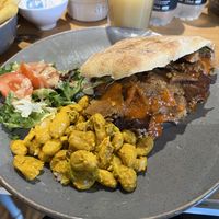 Seitan Kebab with firecracker sauce 😍😍😍 #Veganuary at Waterside Cafe in Kendal