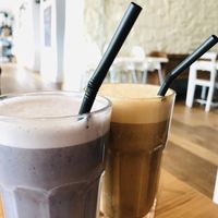 Smoothies with plant milk   at Waterside Cafe in Kendal