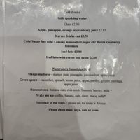 Cold Drinks Menu  at Waterside Cafe in Kendal