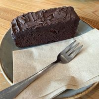 Chocolate fudge cake at Waterside Cafe in Kendal