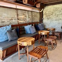 Some seating inside the cafe   at Early Owls in Chiang Mai