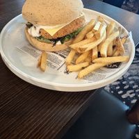 Vegan burger  at Waterloo Station Hotel in Salisbury