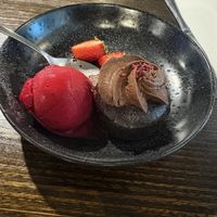 Vegan mud cake  at Waterloo Station Hotel in Salisbury