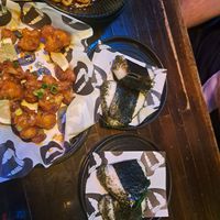 Udon Noodles, Popcorn cauliflower, kimchi onigiri at Bullet Club in Glenelg