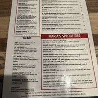Menu #1  at Maria's Pizzeria in Ocean Isle Beach