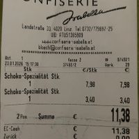bill  at Confiserie Isabella in Linz