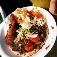 Vegan papusa 💚 at Melrose Place Farmers Market in West Hollywood