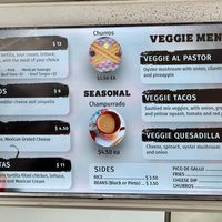 Veggie Menu at Tacos Al Pastor in Atlanta