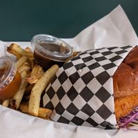 Tofu Katsu Sandwich and fries at BBANG! in Portland