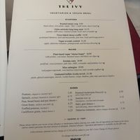Well labeled vegan options   at The Original Ivy, West End in London