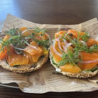 Delicious vegan salmon. Very fresh   at Lumen Alley Coffee & Bagels in South Yarra