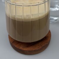 Miso caramel latte with soy  at Lumen Alley Coffee & Bagels in South Yarra