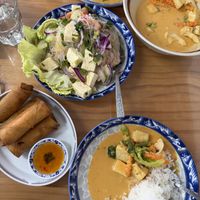 Penang curry, spring rolls and noodle salad   at The Gourmet Thai Epsom in Auckland