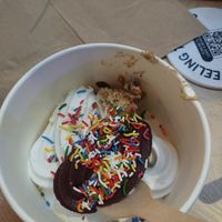 Acai and coconut frozen yogurts with toppings at Yo-Chi in Chippendale