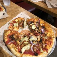 Soyrizo and tofu chicken pizza at Blaze Pizza in Monrovia