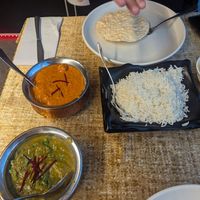 Vegan butter chicken and chicken saag at GunPowder Indian Restaurant & Bar in Christchurch