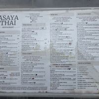Menu outside the restaurant at Asaya Thai Restaurant in Keswick