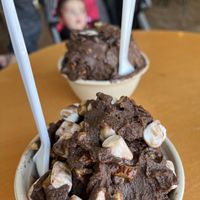 Rocky road and chunky monkey 🙈  at Milk and Honey in Traverse City