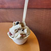 Tooty Fruity (vanilla base has a homemade texture/flavor for those who have made ice cream)  at Milk and Honey in Traverse City