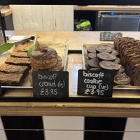 Several vegan pastriess  at Nomad Coffee  in Manchester