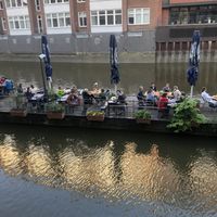 Outside seating area  at Ti Breizh in Hamburg
