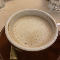 coffee with vegan milkk  at Ti Breizh in Hamburg