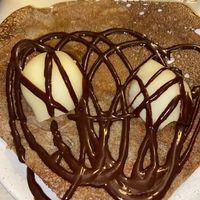 vegan crêpe with pear and chocolate  at Ti Breizh in Hamburg