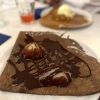 Buchweizen Crêpe mit dunkler Schokosoße und Birnen   at Ti Breizh in Hamburg
