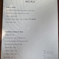 Menu 2  at The Tree Top Kafe in Auroville