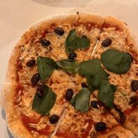Margherita pizza with vegan cheese   at Penny's in Potts Point