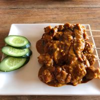 “Chicken” satay at Nine Heaven Vegan Warung in Ubud