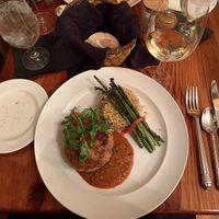 Lion’s mane mushroom cakee  at Chez Nous in Schenectady