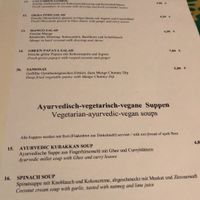 Part of the vegetarian/vegan menu  at Mount Lavinia in Nuremberg