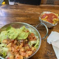Small tofu burrito bowl (okay). Side of mac and cheese (no taste of cheese at all!!)  at Taco Mazama - Renfield St in Glasgow