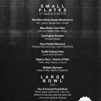 Menu at Cheddar x Baha in Birmingham