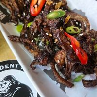 Red Wine Sticky Oyster Mushrooms at Cheddar x Baha in Birmingham