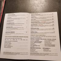 Vegan menu at Kani House - Dawsonville in Dawsonville