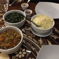 Chole Palak and Mushroom & Peas Kadai Masala at Southern Spice in Seven Mile Beach