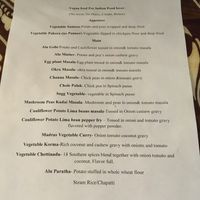 Ask for Vegan menu at Southern Spice in Seven Mile Beach