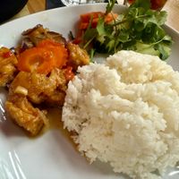 Tofu Clay Pot Side Plate (Rice, Pickled Carrot, and Cucumber) at NAM Kitchen in Sandy Springs