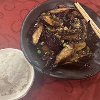 魚香茄子 “fish fragrance” eggplantt  at Zhan Yuan Vegetarian Restaurant 展苑素菜餐廳 in New Taipei City