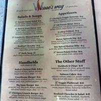 Menu 08/24  at Issac's Way in Fredericton