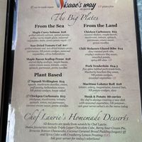 Menu 08/24  at Issac's Way in Fredericton